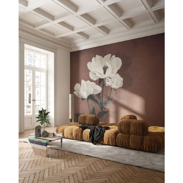 Carta da parati Haerdaceous Paeony di Inkiostro Bianco