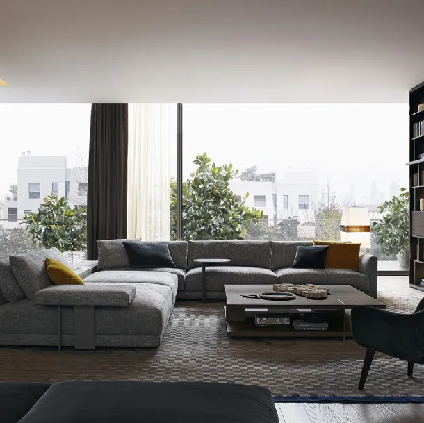 Divano Bristol angolare in tessuto di Poliform