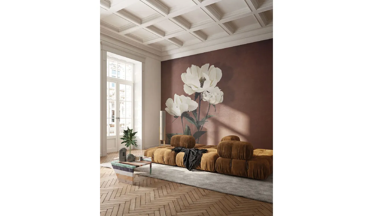 Carta da parati Haerdaceous Paeony di Inkiostro Bianco