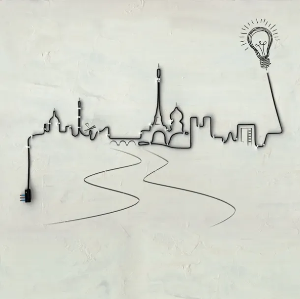 Carta da parati Ville Lumiere di Inkiostro Bianco