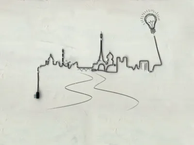 Carta da parati Ville Lumiere di Inkiostro Bianco