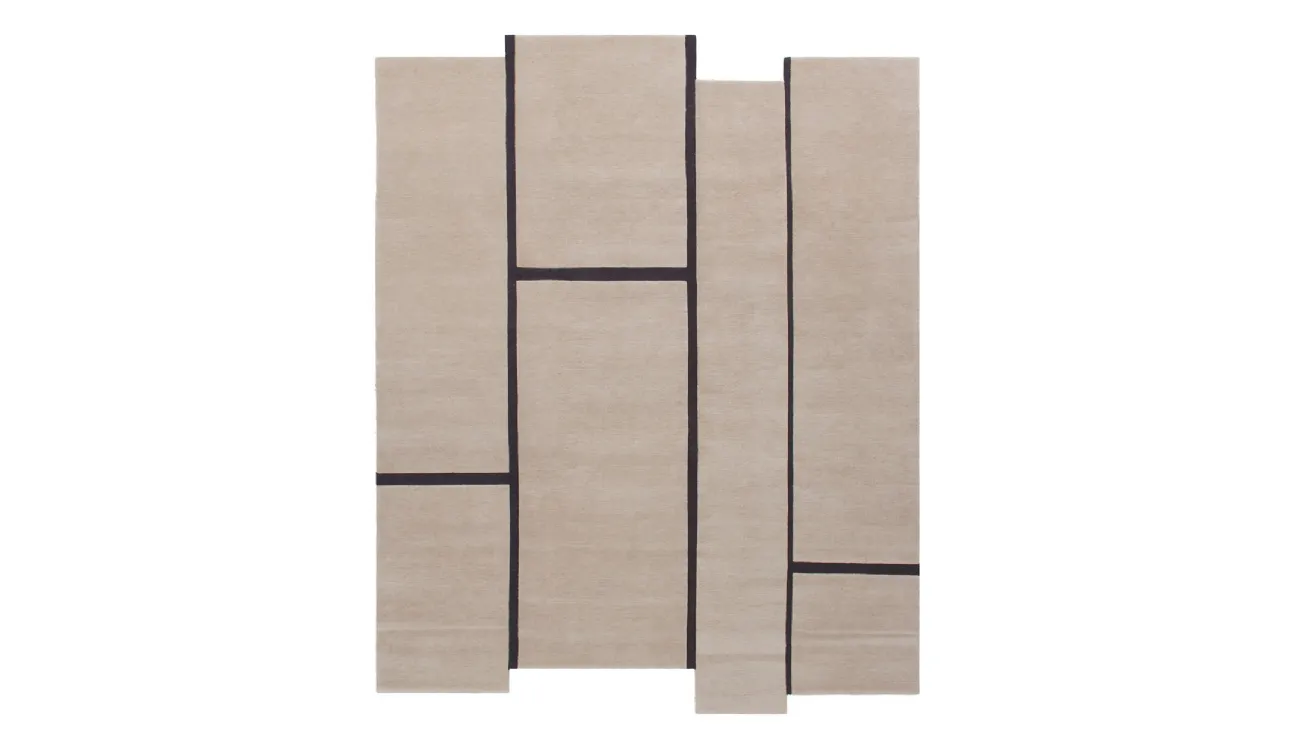 Tappeto Campiture Beige Black di Amini
