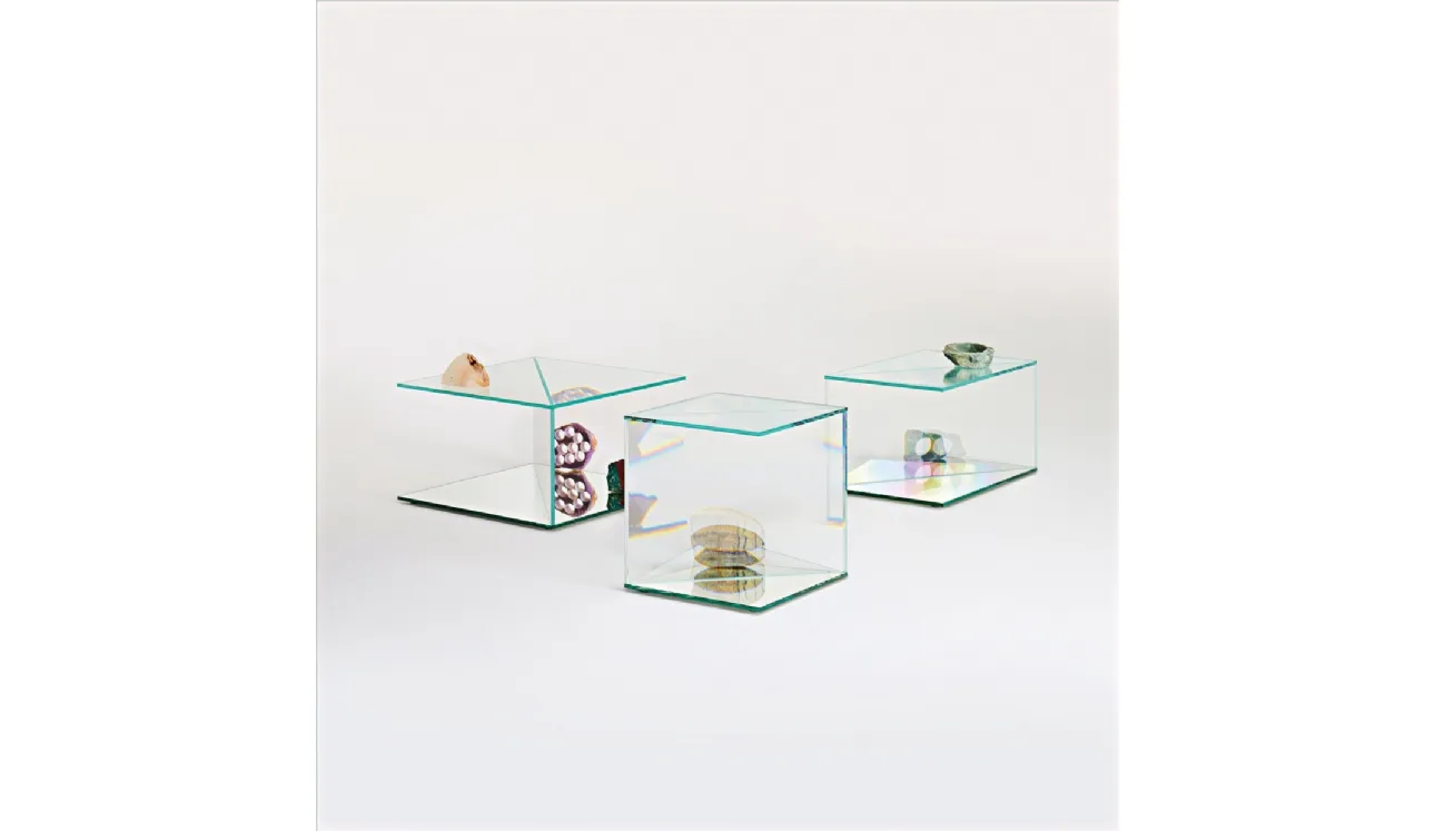 Tavolini quadrati Doble in cristallo di Glas Italia
