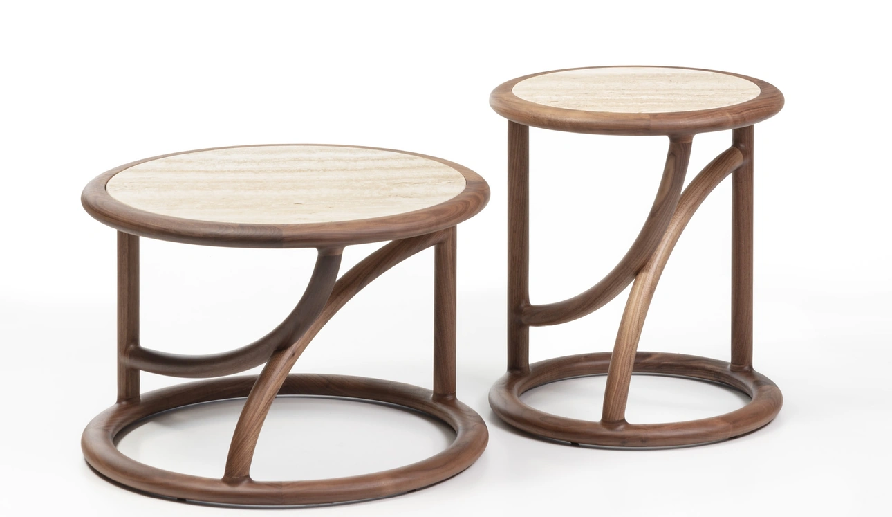 Tavolino in marmo e legno Flip di Porada