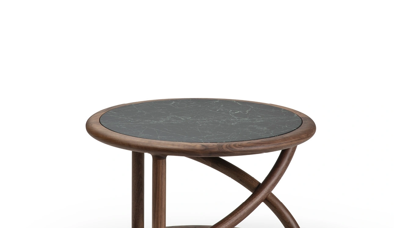 Tavolino in marmo e legno Flip di Porada