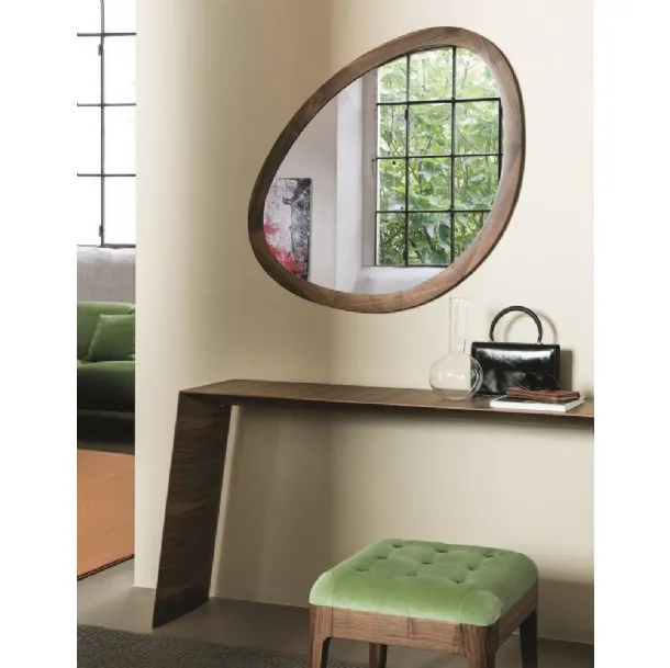 Specchio da parete con cornice in legno massello di noce Giolino e Giolo di Porada