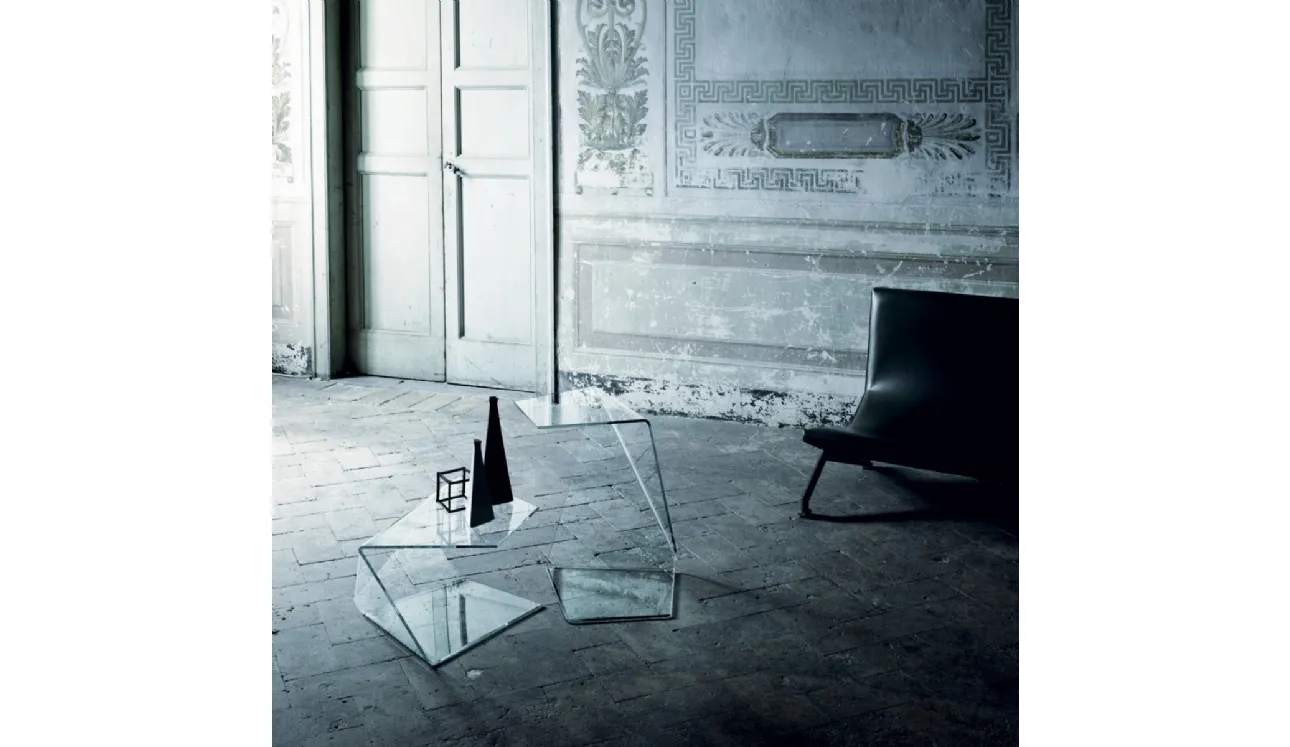Tavolini Harold and Maude in cristallo trasparente extralight di Glas Italia