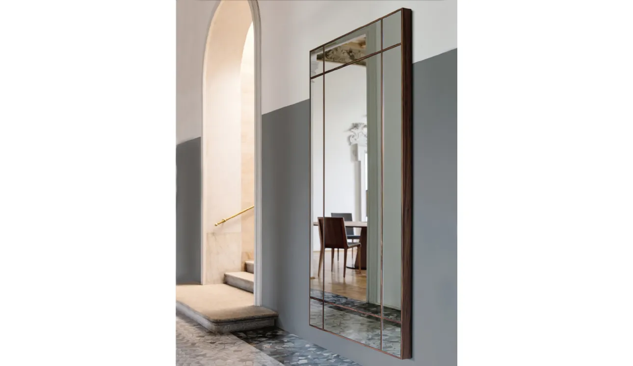 Specchio con decorazioni in legno massello Four Seasons di Porada