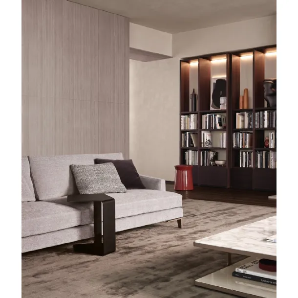 Tavolino Paris Seoul in cuoio nero di Poliform