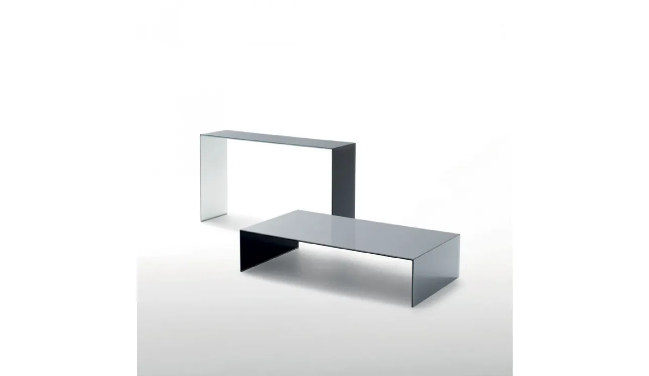 Tavolino e Consolle SiO2 Bridge in cristallo laccato di Glas Italia