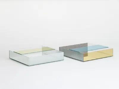 Tavolino quadrato Spectrum in cristallo di Glas Italia