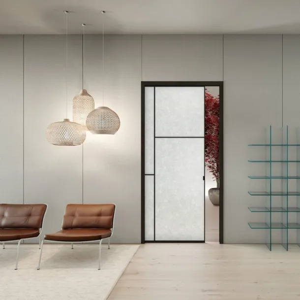 Porta per interni Sherazade Pocket Frame Patchwork di Glas Italia