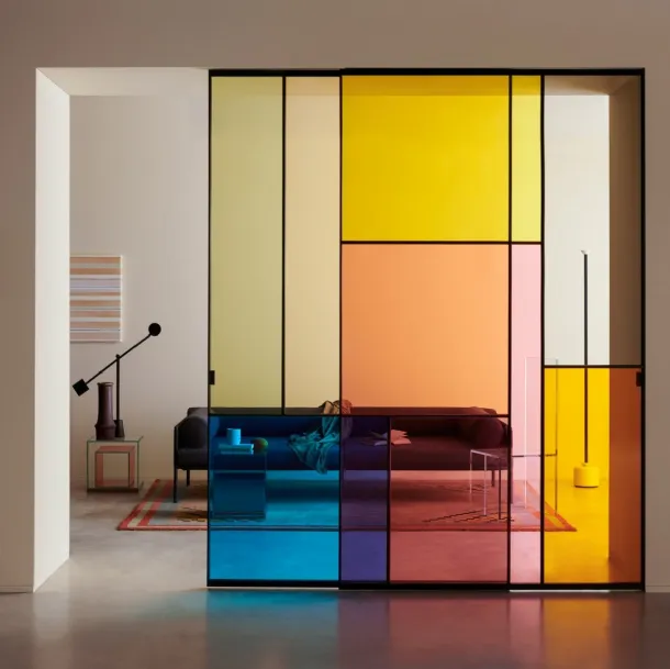 Porta per interni Sherazade Slide Patchwork di Glas Italia