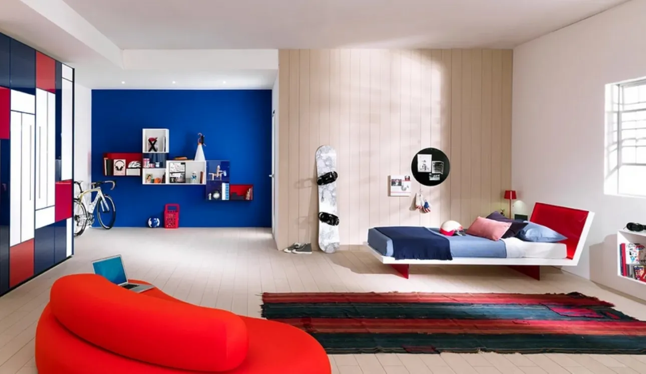 Cameretta di design Kubika Red&Blue di Sangiorgio