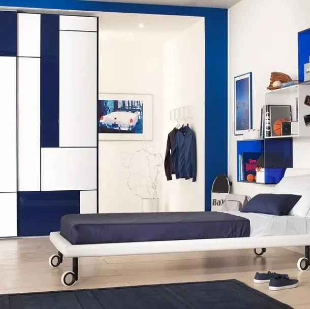 Cameretta componibile di design Kubika Blue&White di Sangiorgio