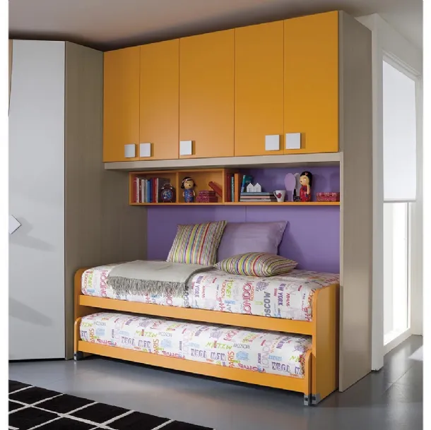 Cameretta Young Arancio e Milka di Ime Arredamenti