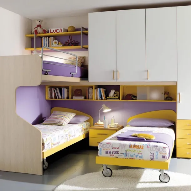 Cameretta Young Giallo e Milka di Ime Arredamenti