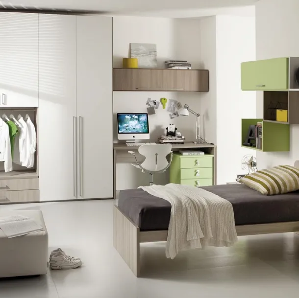 Cameretta Young Olmo Grigio e Bianco di Ime Arredamenti