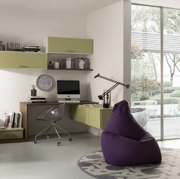 Cameretta Young Rovere Tabacco e Verde di Ime Arredamenti