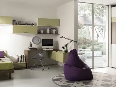 Cameretta Young Rovere Tabacco e Verde di Ime Arredamenti