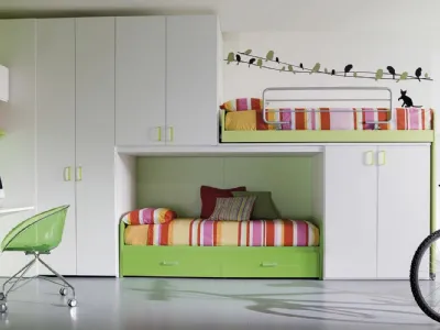 Cameretta Young Verde Mela e Bianco di Ime Arredamenti