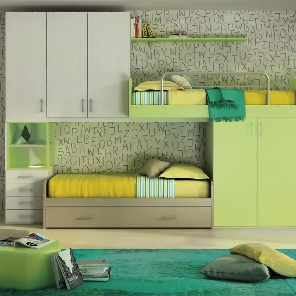 Cameretta Young Verde Mela e Corda di Ime Arredamenti