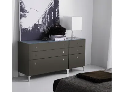 Comò Light e cassettiera notte con Top Vetro di Ime Arredamenti