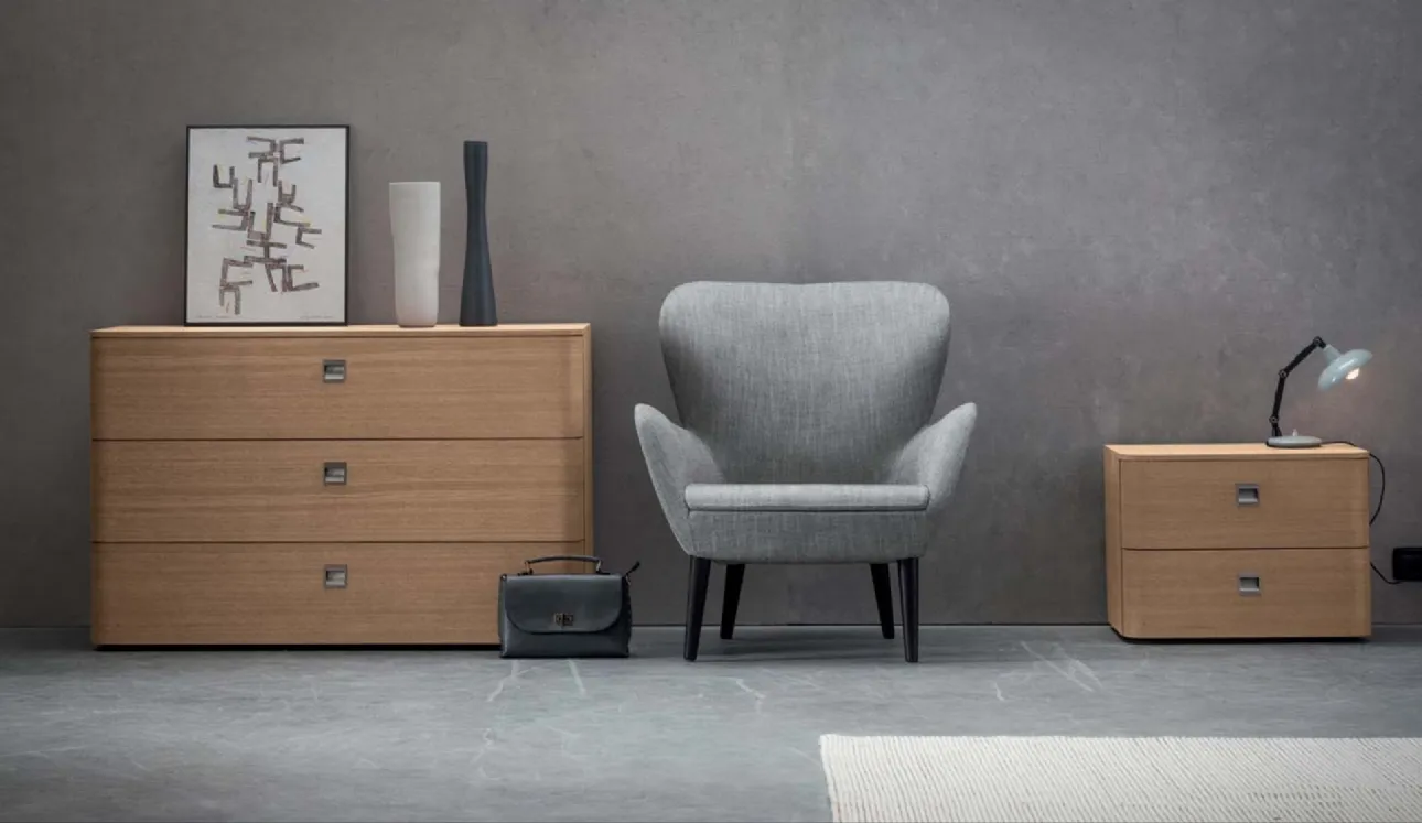 Gruppo Notte in legno di rovere Moby di Morassutti