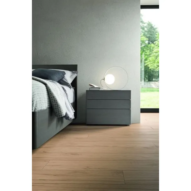 Comodino in legno di Rovere fumo Halifax di Morassutti