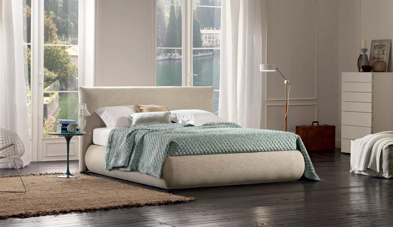 Letto Feeling in tessuto imbottito di Oggioni