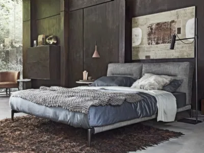 Letto in tessuto con testiera imbottita Adda di Flexform