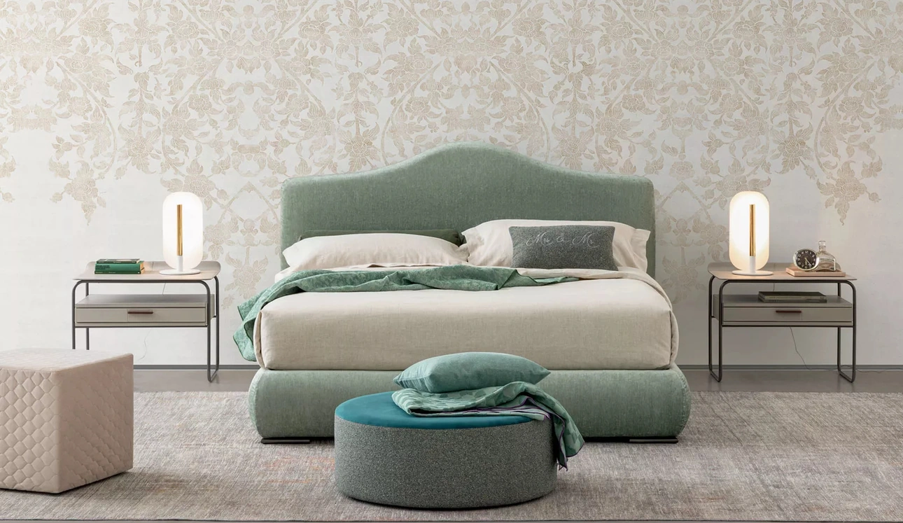 Letto in tessuto imbottito Luxury di Oggioni