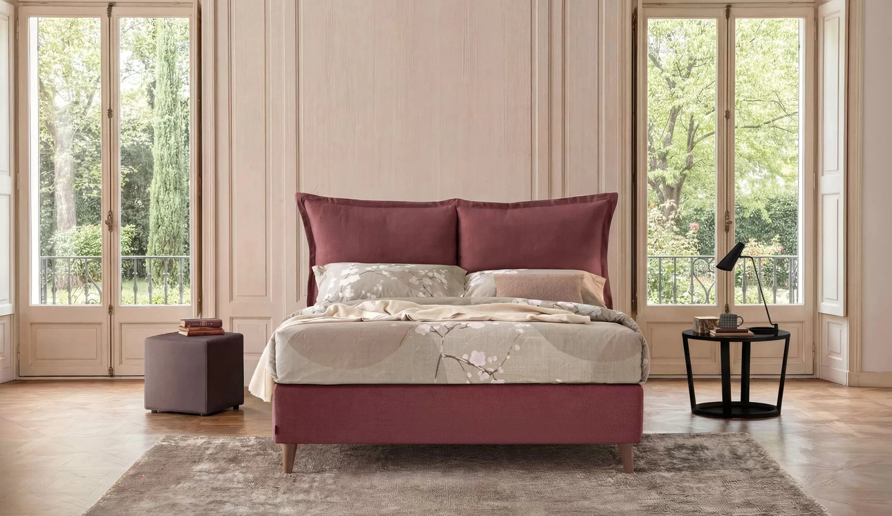 Letto matrimoniale Mariposa con contenitore di Oggioni