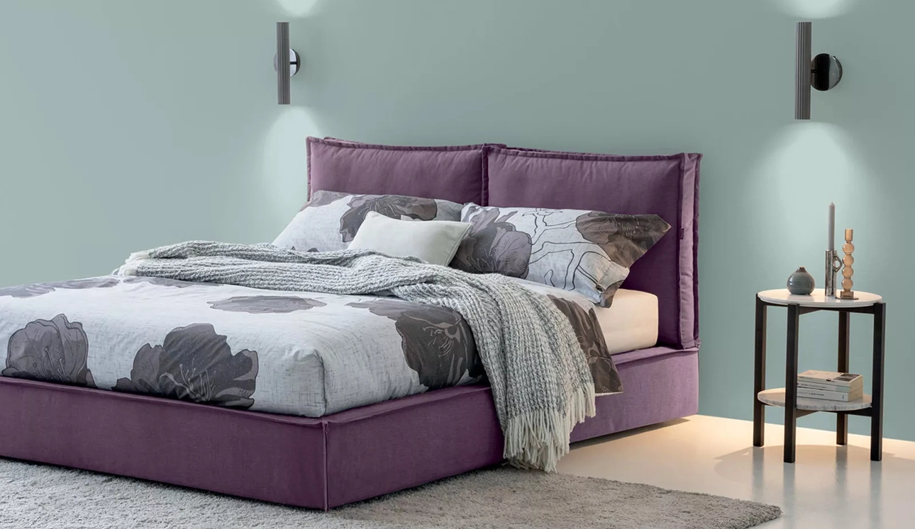 Letto in tessuto Metro con box contenitore di Oggioni