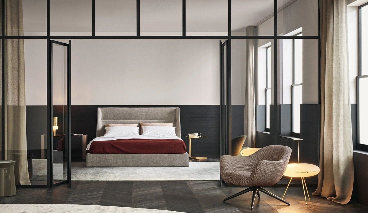 Letto in tessuto Chloe di Poliform