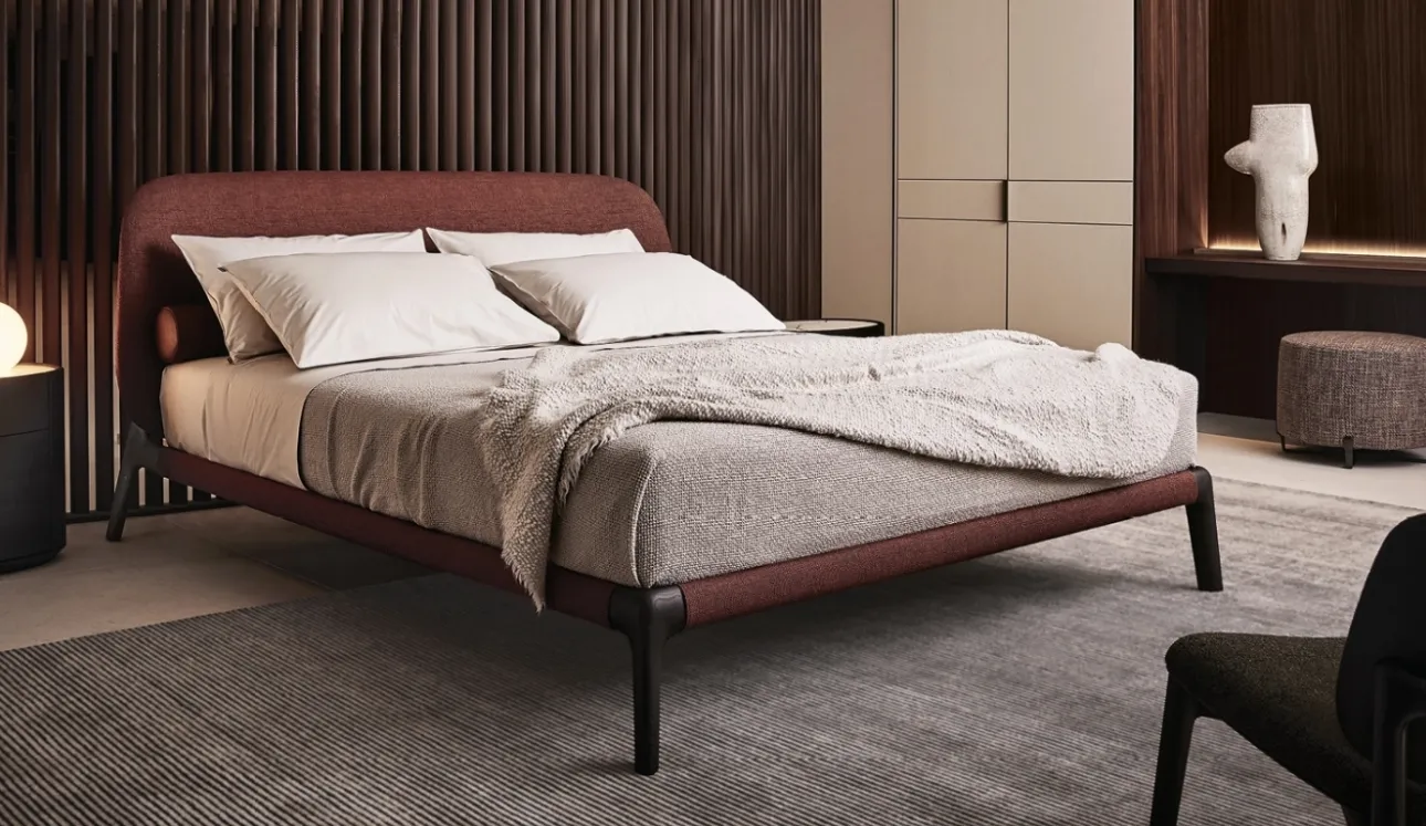 Letto in tessuto Curve di Poliform