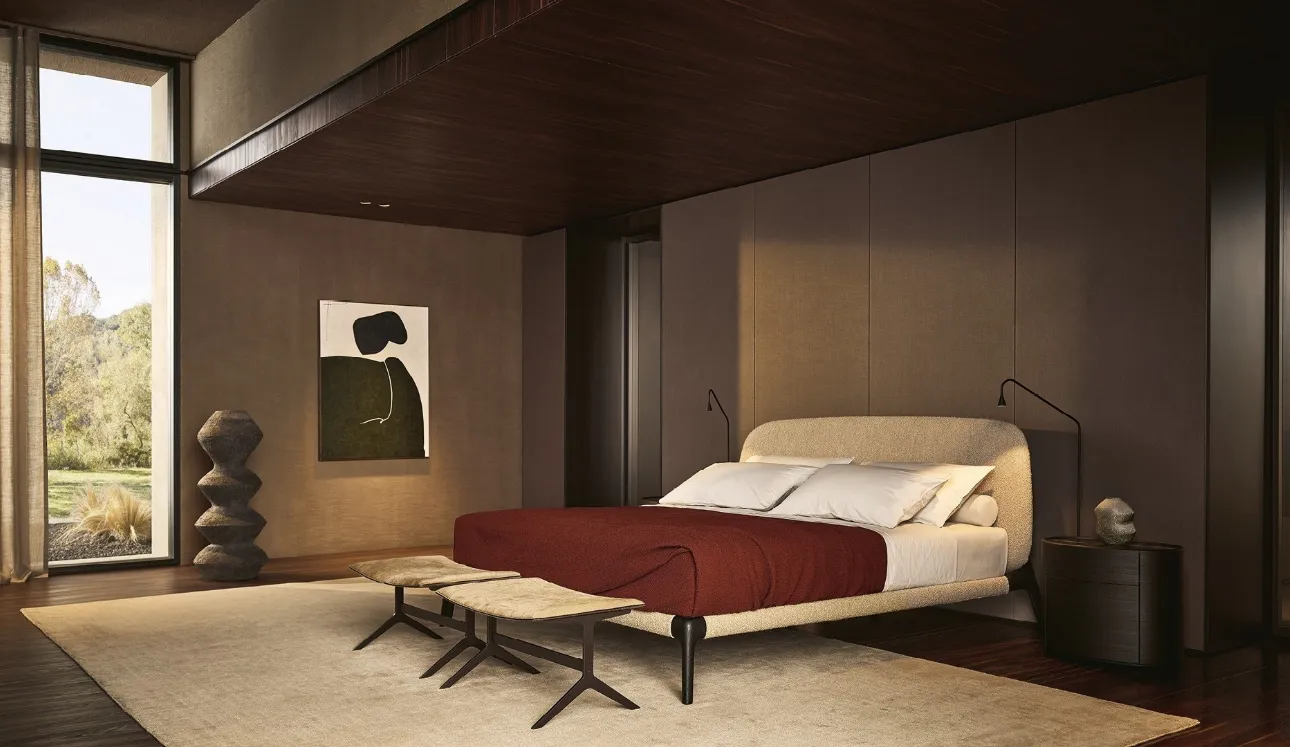 Letto in tessuto Curve di Poliform
