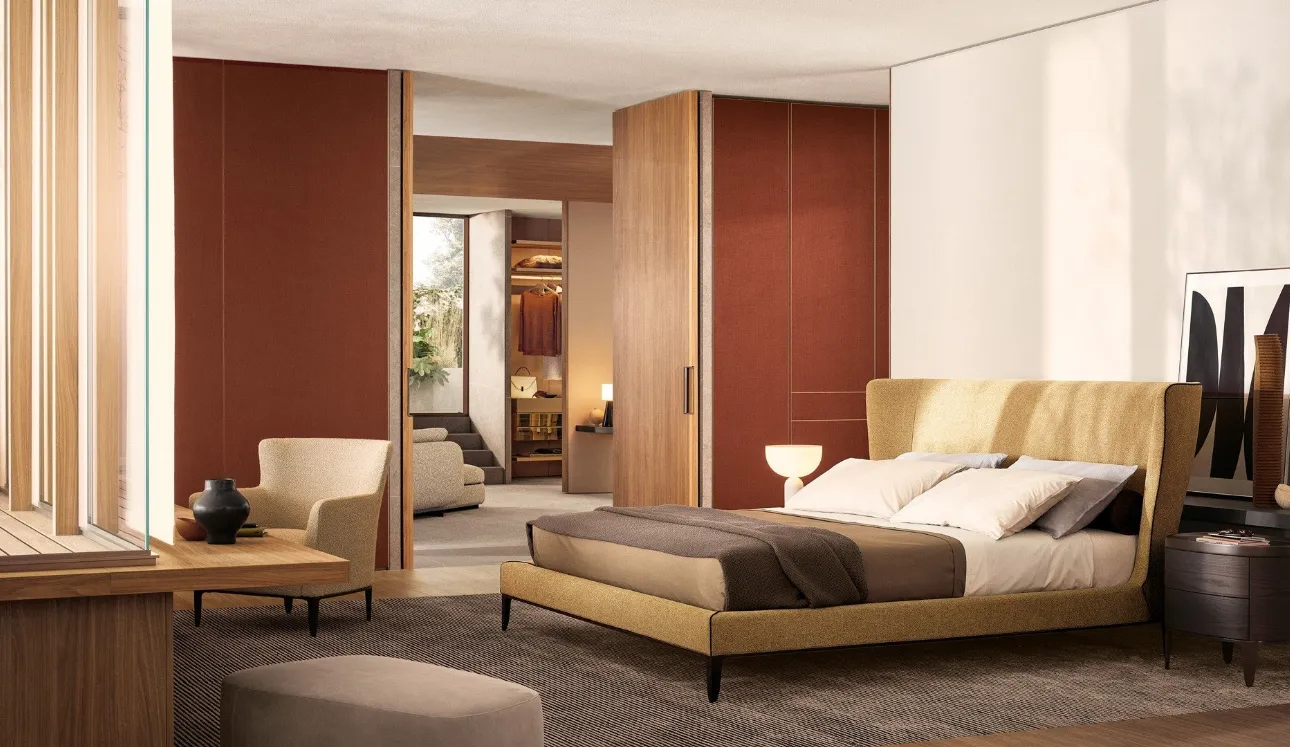 Letto in tessuto Gentleman di Poliform