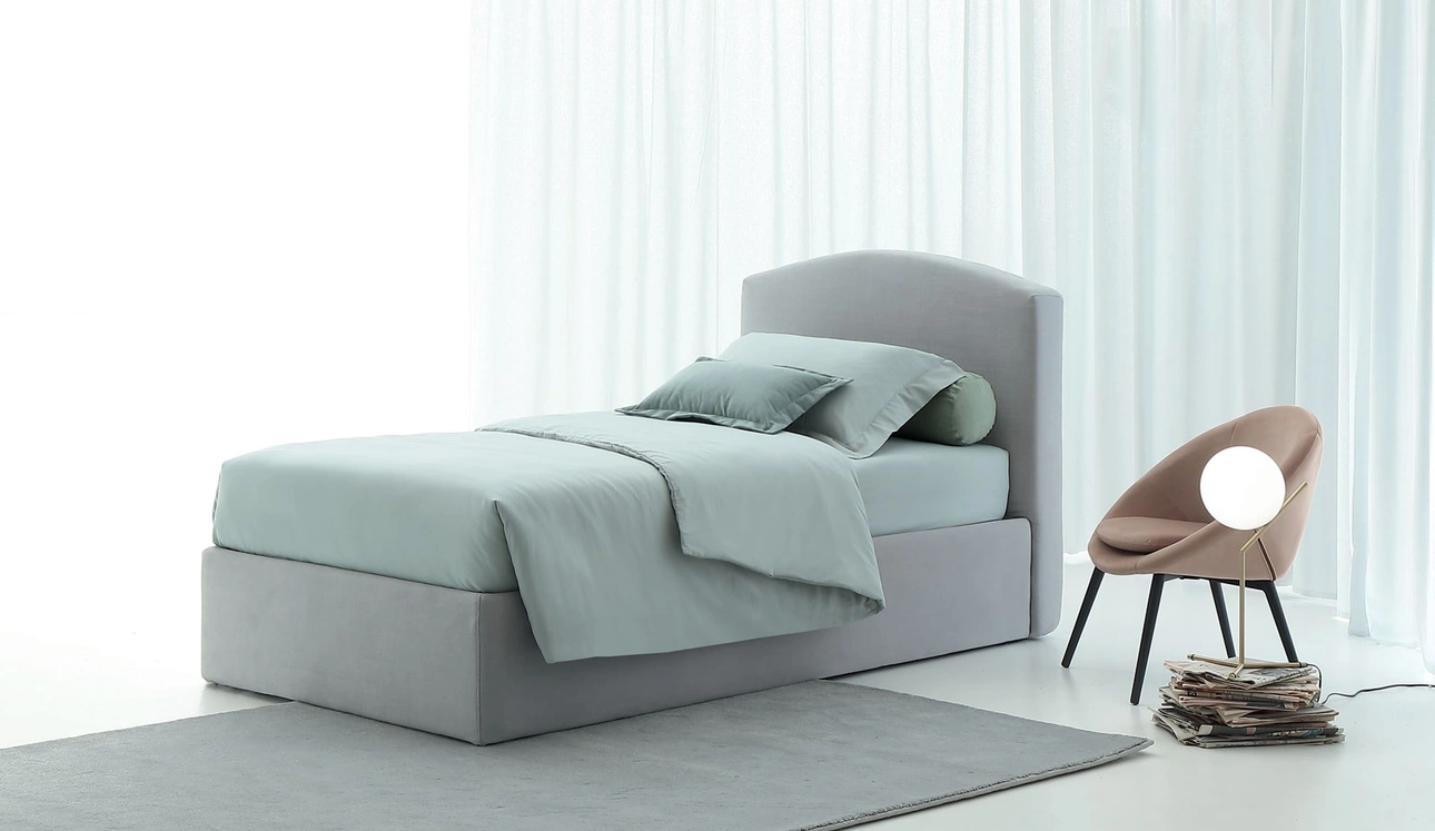 Letto singolo con contenitore Face di Oggioni