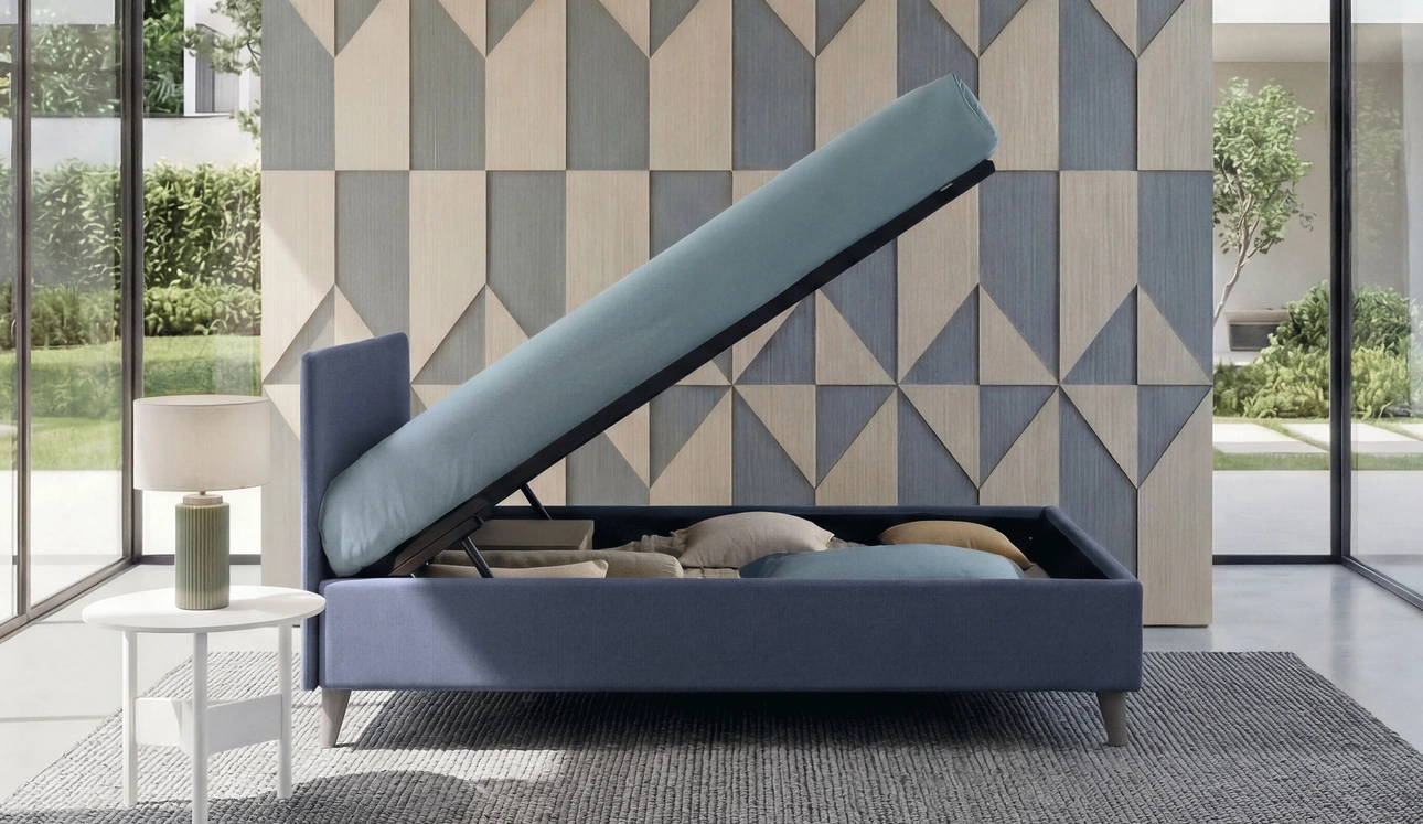 Letto singolo con contenitore Golf 203 di Oggioni