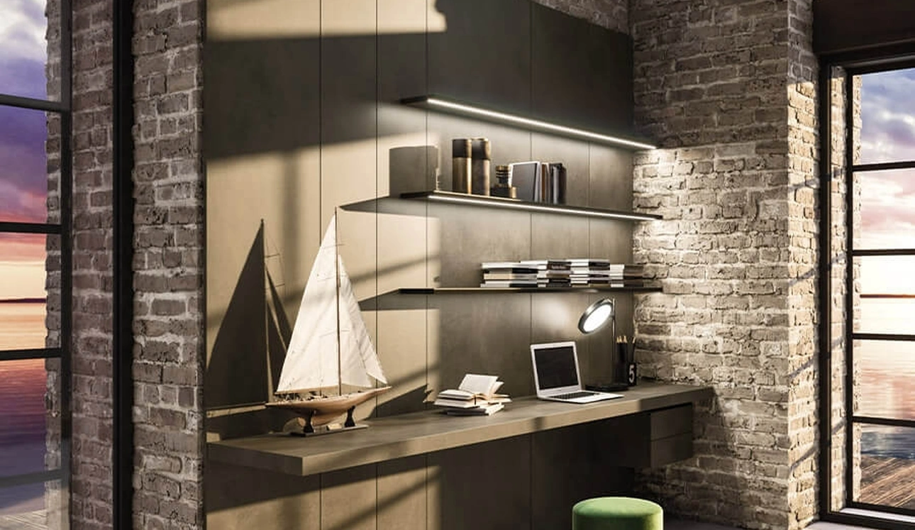 Libreria Planar con mensole luminose di Arrital