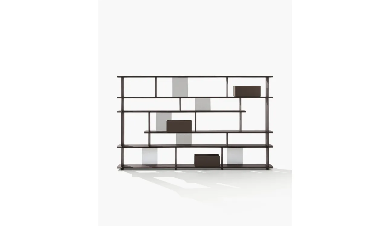 Libreria divisoria Tess in olmo nero di Poliform