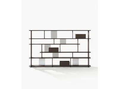 Libreria divisoria Tess in olmo nero di Poliform