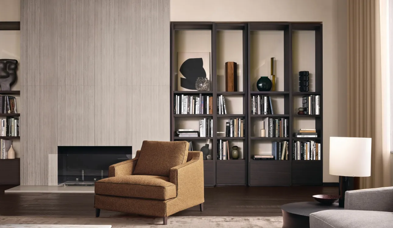 Libreria in rovere Wall System 01 di Poliform