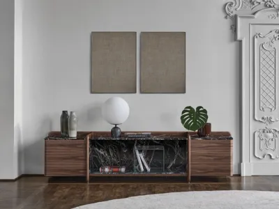 Madia Akeru in legno e marmo di Porada