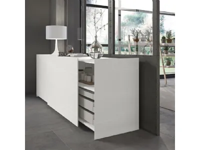 Madia con ante scorrevoli Madia Live 04 SIMPLY BEAUTY in laccato bianco gesso opaco di Morassutti