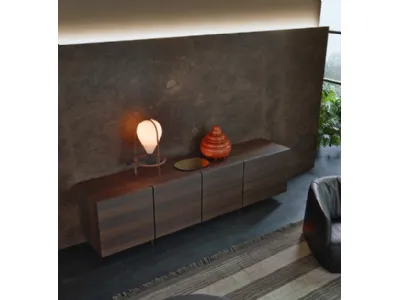 Madia Pandora in rovere con piedini in nickel di Poliform