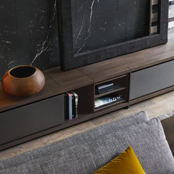 Parete Attrezzata Bristol in rovere e laccato opaco di Poliform