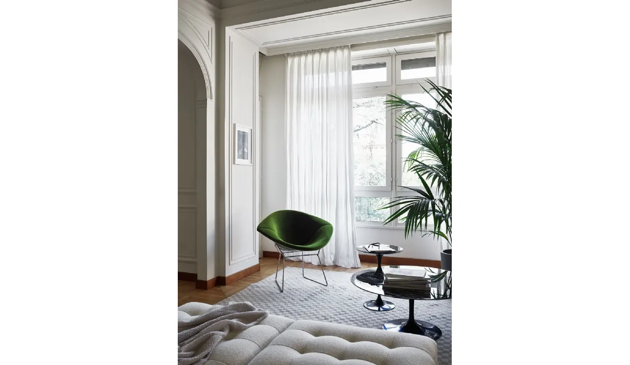 Poltroncina in tessuto Bertoia Diamond Chair di Knoll