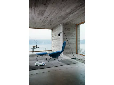 Poltroncina Bertoia High Back Chair and Ottoman di Knoll